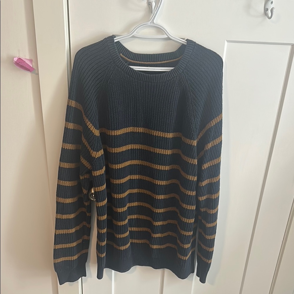 Striped Navy and Gold Men's Sweater